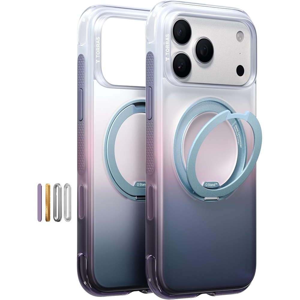 image:imageTORRAS O3 Air Gradient for iPhone 17 Pro Max Case with 360 Magnetic Stand Fit for MagSafe MilitaryGrade Protection Slim Case for iPhone 17 Pro Max 69 Dusk Haze PurpleDusk Haze