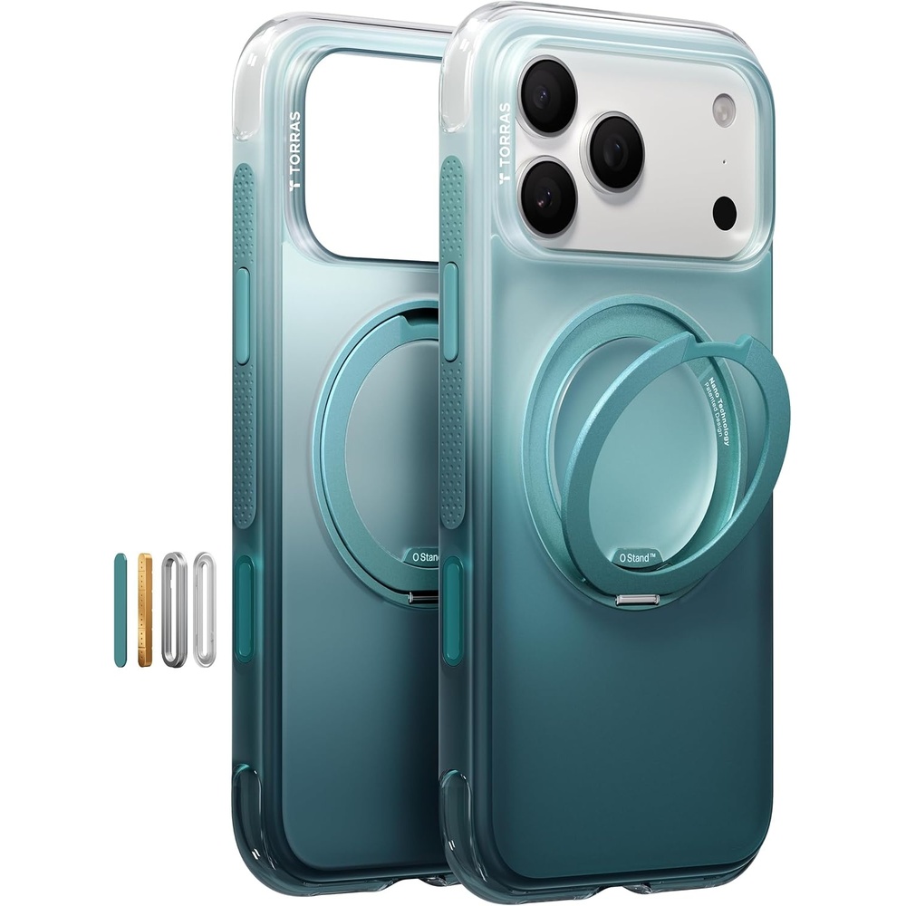 image:imageTORRAS O3 Air Gradient for iPhone 17 Pro Max Case with 360 Magnetic Stand Fit for MagSafe MilitaryGrade Protection Slim Case for iPhone 17 Pro Max 69 Dusk Haze PurpleMisty Fjord