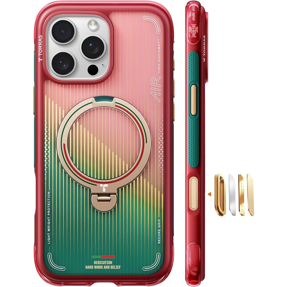 image:imageTORRAS Ostand Q3 Air for iPhone 16 Pro Max Case with 360 Magnetic Stand Fit for MagSafe Military Grade Drop Tested Camera Control Button Shockproof Phone Case for iPhone 16 Pro Max 69 BlackGlory Slash