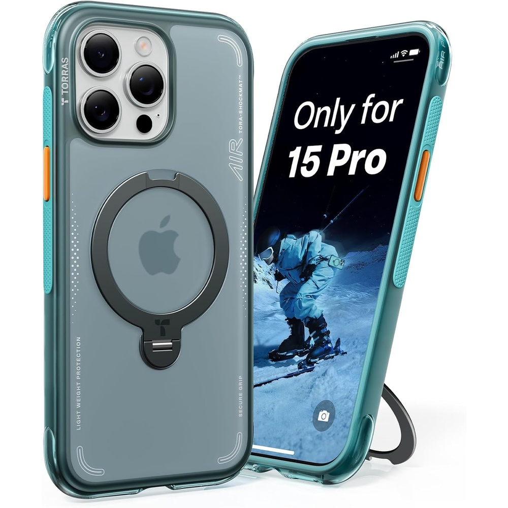 image:imageTORRAS Ostand Q3 Air for iPhone 16 Pro Max Case with 360 Magnetic Stand Fit for MagSafe Military Grade Drop Tested Camera Control Button Shockproof Phone Case for iPhone 16 Pro Max 69 BlackGlacier Sprint