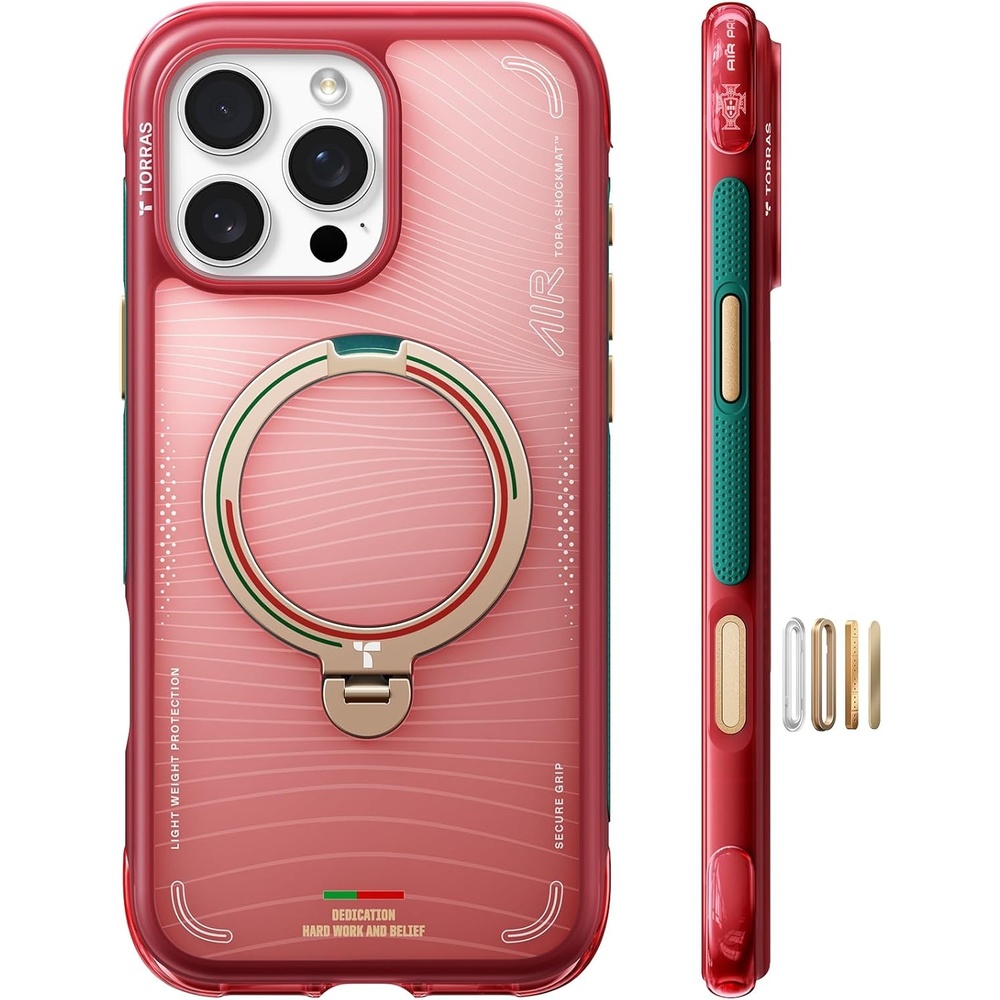 image:imageTORRAS Ostand Q3 Air for iPhone 16 Pro Max Case with 360 Magnetic Stand Fit for MagSafe Military Grade Drop Tested Camera Control Button Shockproof Phone Case for iPhone 16 Pro Max 69 BlackWave Passion