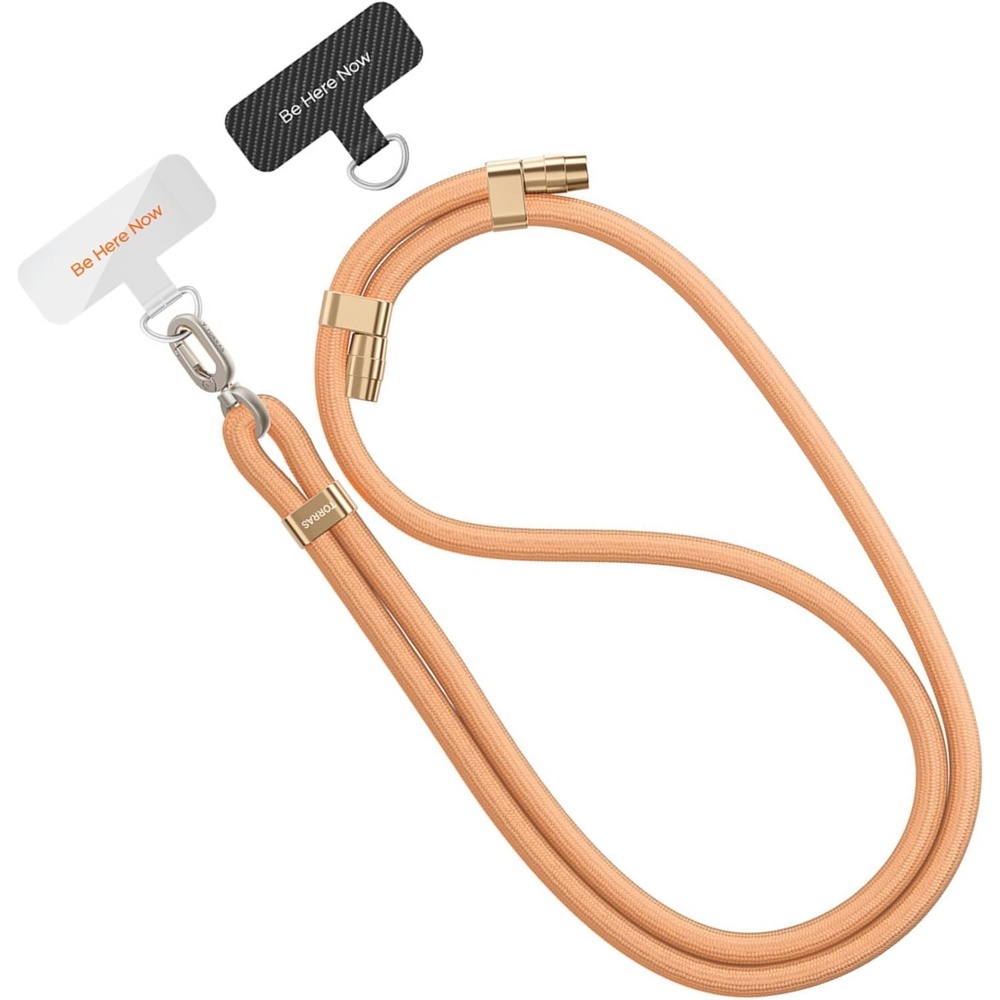 image:imageTORRAS Phone Lanyard Crossbody with 2 Phone Tabs Adjustable Anti Theft Phone Strap for All Phones Premium Metal Buckles SkinFriendly Universal Cell Phone Neck lanyard for Travel Essentials Black8orange