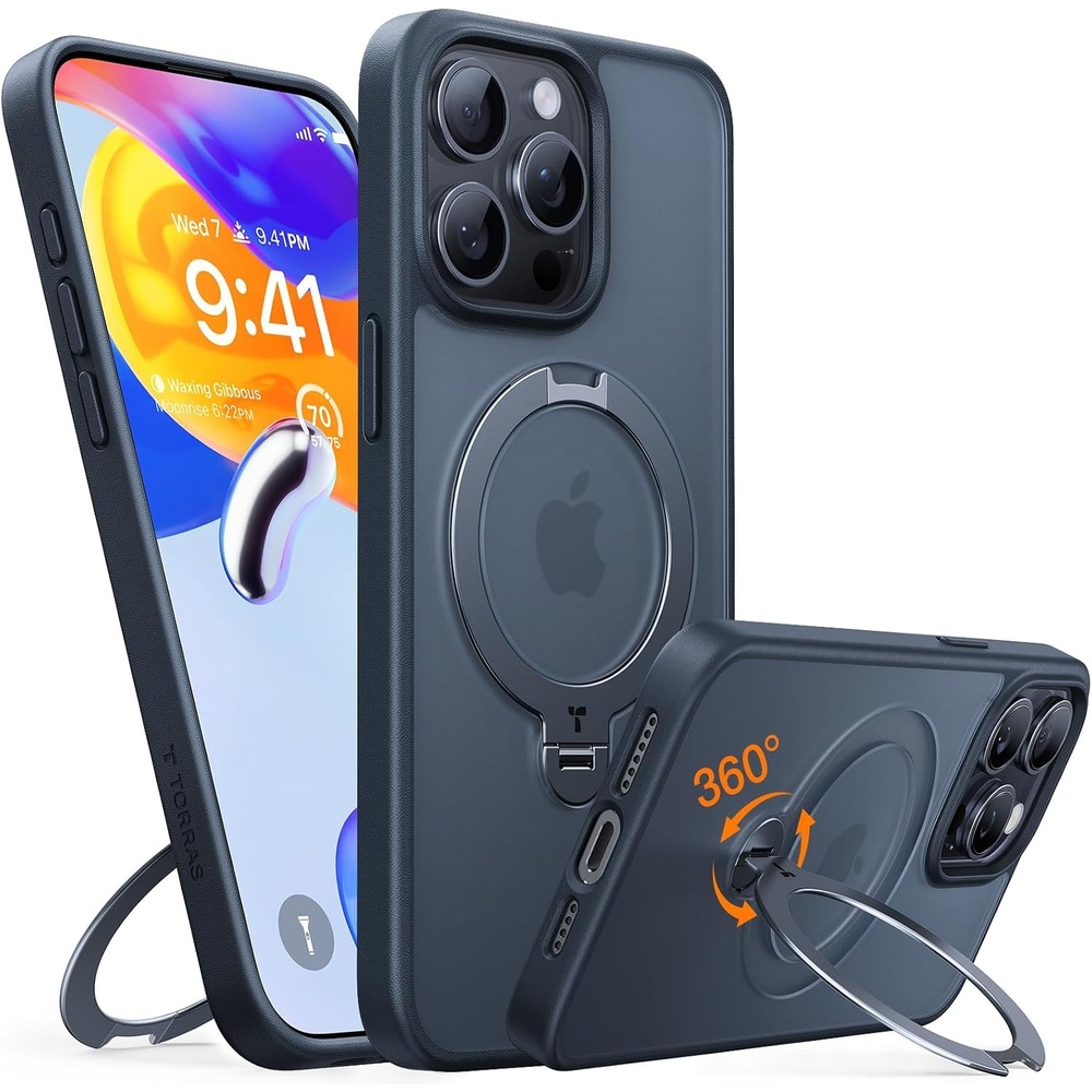 image:imageTORRAS Q3 Spin for iPhone 14 Pro Max Case with 360 Magnetic Stand Compatible with MagSafe Military Grade Protective Case for iPhone 14 Pro Max Phone Case with Kickstand BlackBlack