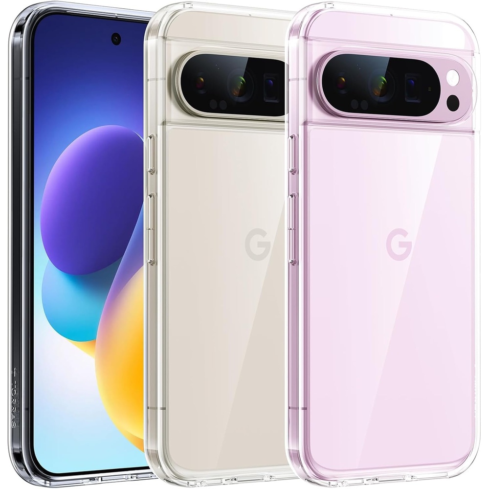 image:imageTORRAS Shockproof for Google Pixel 9 Pro XL Case 16Ft Military Grade Drop Tested Translucent Slim Protective AntiScratch AntiFingerprint Phone Case for Pixel 9 Pro XL BlackClear