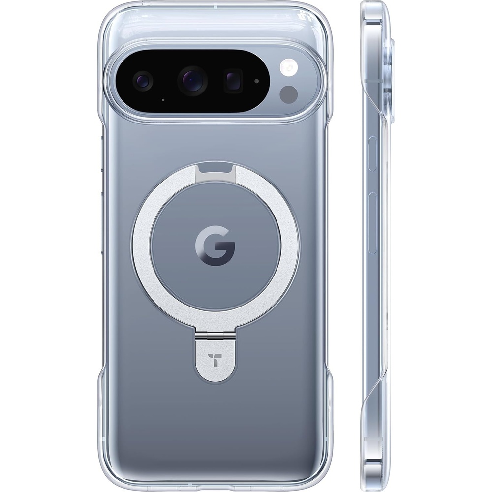 image:imageTORRAS Slim for Google Pixel 10 Pro XL Case Clear Fit for MagSafe Open Edge Frame Phone Case for Pixel 10 Pro XL with Stand Ultra Thin Minimalist Never Yellowing Shockproof Corner Cover ClearClear