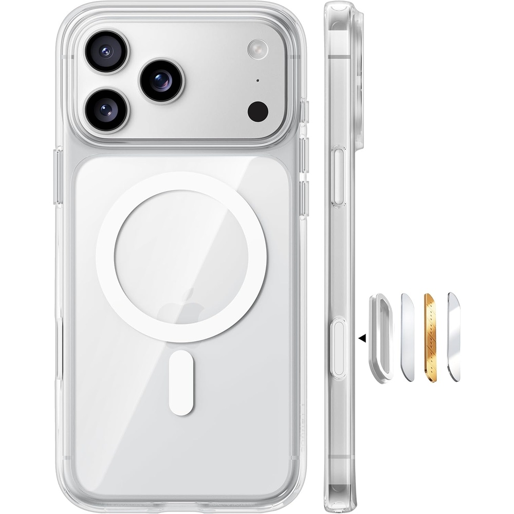 image:imageTORRAS Stronger Magnetic amp Shockproof for iPhone 17 Pro Max Case Fit for MagSafe MilGrade Drop Protection Camera Control DIY Button Slim for iPhone 17 Pro Max Phone Case Translucent Deep BlueClear