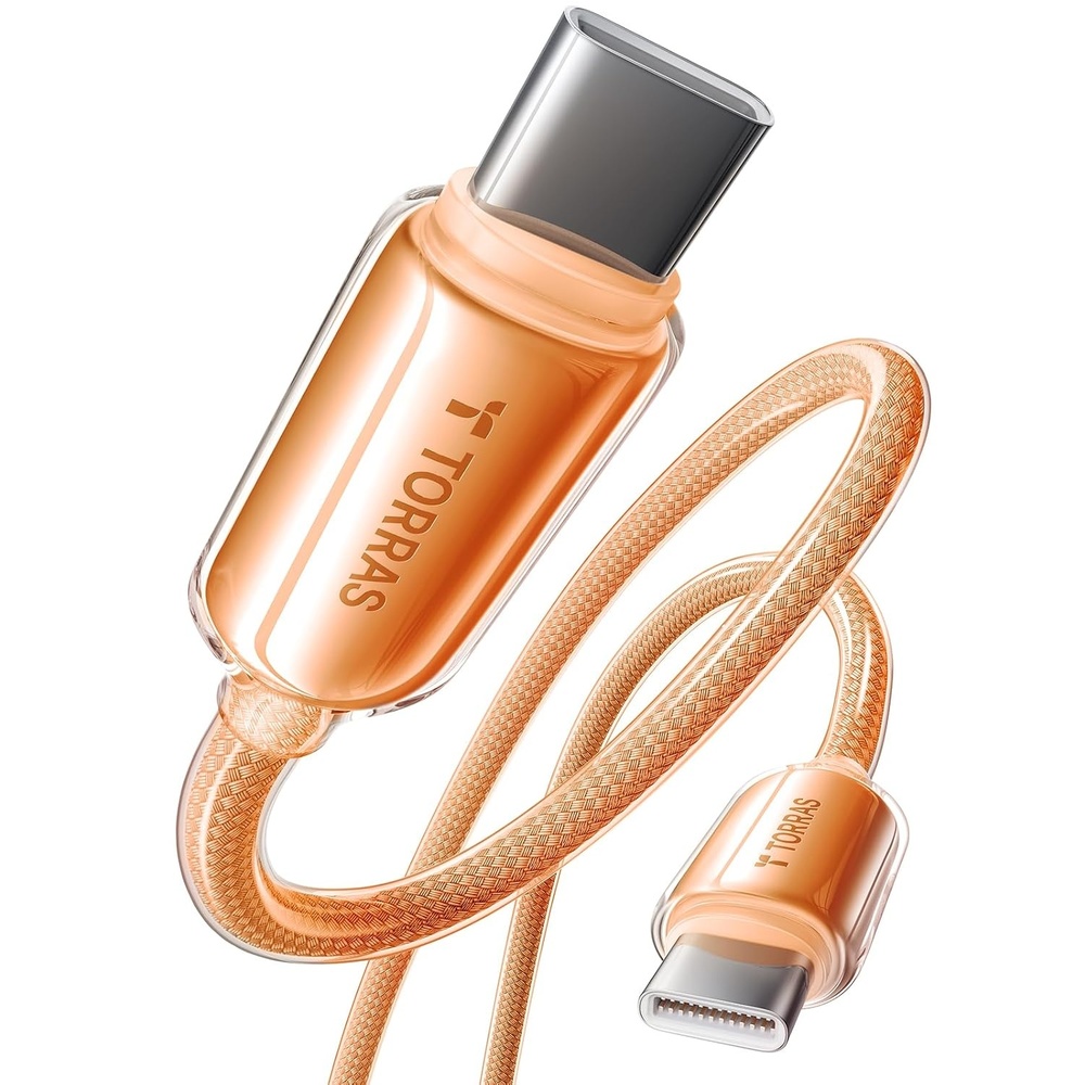 image:imageTORRAS USC C to USB C Cable 60W 6ft Military Grade Tested USB C Charger Cable Fast Charge for iPhone 15 Pro Max Plus Samsung S2423 MacBook Air Pro 2020 iPad ProAirMini Pearl WhiteOrange