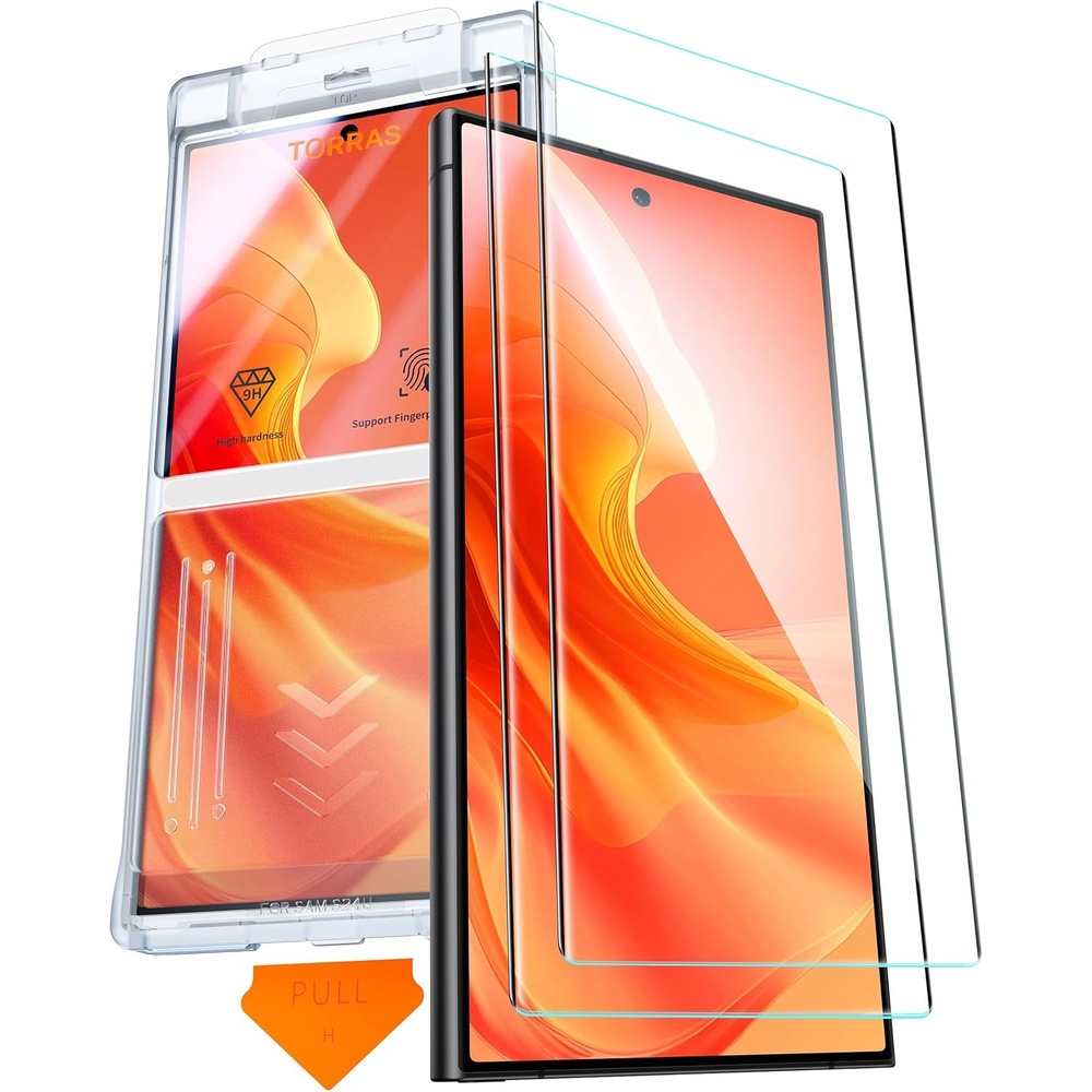 image:imageTORRAS Unbreakable for Samsung Galaxy S25 Ultra Screen Protector NO1 MilitaryGrade 12 FT Shatterproof 9H Aerospace Tempered Glass 2 Pack Touch Sensitivity Full Coverage AntiScratch 69 inchSamsung Galaxy S24 Ultra68 inch
