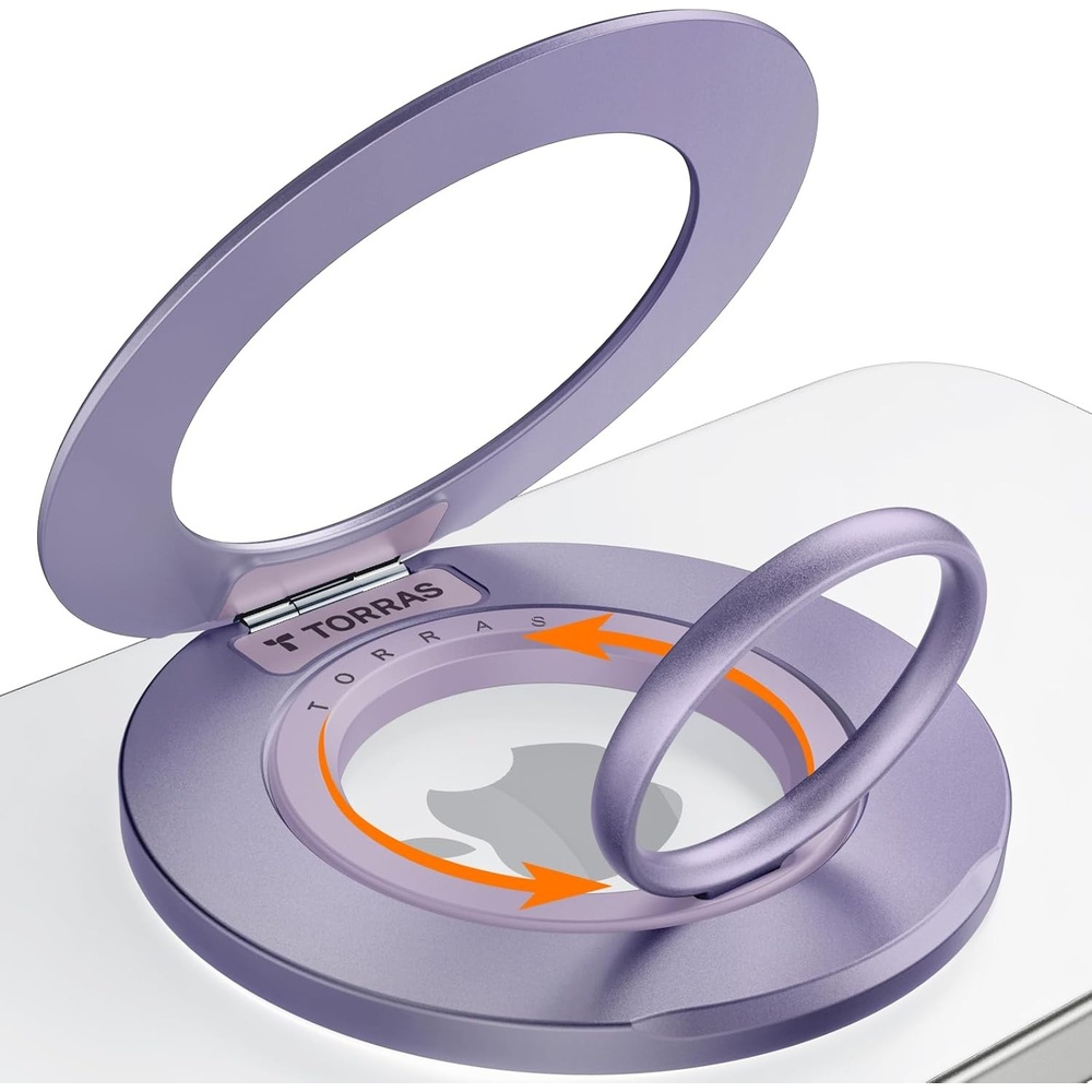 image:imageTORRAS Upgrade Gen20 DualRing Fit for MagSafe Phone Grip Ring Holder Kickstand Magnetic Compatible with MagSafe Accessories for iPhone 17161514131211 Samsung Google Android Desert GoldPurple