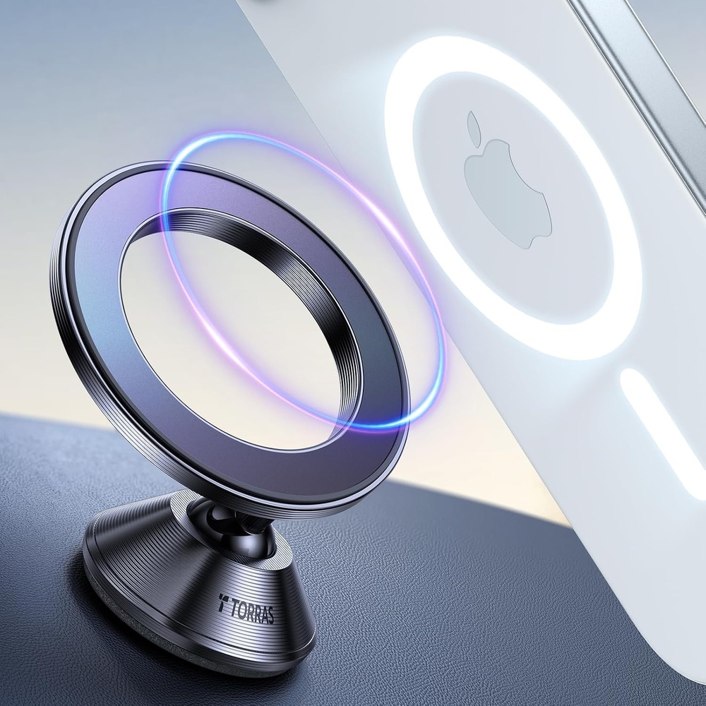 image:imageTORRAS for MagSafe Car Mount Compact amp Powerful Magnetic Phone Holder for Car Dashboard Precision Align iPhone Car Holder Mount Cellphone 20 Strong Magnets for iPhone 1615141312 Pro Max Plus