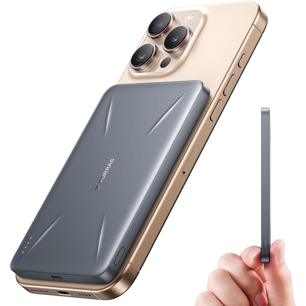 image:imageTORRAS for MagSafe Portable Charger Ultra Slim 5000mAh Wireeless Magnetic Power Bank Fast Charging Battery Pack with USBC Cable MagsafeCompatible Charger for iPhone 17 Pro Max17 Pro16151413