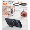 TORRAS 2025 Flagship Magnetic Phone Grip Ring Holder Kickstand [2-Sided Magnetic] [360 Rotation] Fit for MagSafe Accessories for iPhone 17 16 15 14 13 12 11 Samsung, Google, Black(Black)