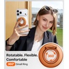 TORRAS 2025 Flagship Magnetic Phone Grip Ring Holder Kickstand [2-Sided Magnetic] [360 Rotation] Fit for MagSafe Accessories for iPhone 17 16 15 14 13 12 11 Samsung, Google, Black(Orange)