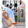 TORRAS 2025 Flagship Magnetic Phone Grip Ring Holder Kickstand [2-Sided Magnetic] [360 Rotation] Fit for MagSafe Accessories for iPhone 17 16 15 14 13 12 11 Samsung, Google, Black(Orange)