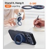 TORRAS 2025 Flagship Magnetic Phone Grip Ring Holder Kickstand [2-Sided Magnetic] [360 Rotation] Fit for MagSafe Accessories for iPhone 17 16 15 14 13 12 11 Samsung, Google, Black(Blue)