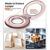 TORRAS 2025 Flagship Magnetic Phone Grip Ring Holder Kickstand [2-Sided Magnetic] [360 Rotation] Fit for MagSafe Accessories for iPhone 17 16 15 14 13 12 11 Samsung, Google, Black(Dusty Rose Gold)