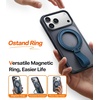 TORRAS 2025 Upgrade (Gen 6.0) Magnetic Phone Grip Holder Kickstand with Braided Strap, Fit for MagSafe Ring Removable, for iPhone 17 16,15, 14, 13 12 Pro/Max Samsung Galaxy, Google, Bronze Black(Navy Blue w/ Braided Nylon Strap)