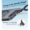TORRAS 2-Pack Phone Tether Tab [0.48mm Thin] [20lbs Capacity] Anti Yellowing Phone Patch for iPhone, Android and Samsung, Universal Lanyard Tab for Full Coverage Cases (Black & Clear)