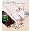 TORRAS 2-in-1 iPhone 16 Portable Charger, 5,000mAh 22.5W Mini Power Bank with Built-in USB-C Cable, Fast Charge Battery Pack, Travel Essential for iPhone 17/16/15, Galaxy S25, Google – Desert Titanium(Arctic White)