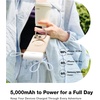 TORRAS 2-in-1 iPhone 16 Portable Charger, 5,000mAh 22.5W Mini Power Bank with Built-in USB-C Cable, Fast Charge Battery Pack, Travel Essential for iPhone 17/16/15, Galaxy S25, Google – Desert Titanium(Arctic White)