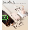 TORRAS 2-in-1 iPhone 16 Portable Charger, 5,000mAh 22.5W Mini Power Bank with Built-in USB-C Cable, Fast Charge Battery Pack, Travel Essential for iPhone 17/16/15, Galaxy S25, Google – Desert Titanium(Rose Gold)