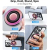 TORRAS 360° Fidget Spinner Magnetic Phone Grip Ring Holder Kickstand, Fit for PopSocket MagSafe Accessories Removable for iPhone 16, 15,14, 13, 12 Pro/Max,Samsung Galaxy, Google, Ostand SpinRing, Pink