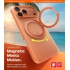 TORRAS 360 Magnetic Stand for iPhone 17 Pro Case, [Fit for MagSafe] [Rotatable Ring Kickstand] [4X Mil-Grade Shockproof] Slim Phone Cover, Camera Button, Cosmic Orange, Translucent, Ostand O3 Fitness