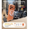 TORRAS 360 Magnetic Stand for iPhone 17 Pro Case, [Fit for MagSafe] [Rotatable Ring Kickstand] [4X Mil-Grade Shockproof] Slim Phone Cover, Camera Button, Cosmic Orange, Translucent, Ostand O3 Fitness