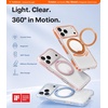 TORRAS 360 Magnetic Stand for iPhone 17 Pro Max Case Ultra Clear Orange | Fit for MagSafe, 4X Mil-Grade Protection, Slim Non-Slip Case with Camera Control Button, Cosmic Orange 6.9″, O3 Light Series(Cosmic Orange)