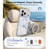 TORRAS 360 Magnetic Stand for iPhone 17 Pro Max Case Ultra Clear Orange | Fit for MagSafe, 4X Mil-Grade Protection, Slim Non-Slip Case with Camera Control Button, Cosmic Orange 6.9″, O3 Light Series(Haze Blue)