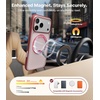 TORRAS 360 Magnetic Stand for iiPhone 17e Case & iPhone 16e, [Fit for MagSafe] [Military-Grade Protection] Translucent Slim Case for iPhone 17e, Obsidian Black, Ostand O3 Fitness Series(G-Burgundy Red)