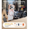 TORRAS 360 Magnetic Stand for iiPhone 17e Case & iPhone 16e, [Fit for MagSafe] [Military-Grade Protection] Translucent Slim Case for iPhone 17e, Obsidian Black, Ostand O3 Fitness Series(H-Clear Orange)