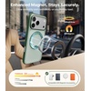 TORRAS 360 Magnetic Stand for iiPhone 17e Case & iPhone 16e, [Fit for MagSafe] [Military-Grade Protection] Translucent Slim Case for iPhone 17e, Obsidian Black, Ostand O3 Fitness Series(F-Pine Green)