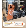 TORRAS 360 Magnetic Stand for iiPhone 17e Case & iPhone 16e, [Fit for MagSafe] [Military-Grade Protection] Translucent Slim Case for iPhone 17e, Obsidian Black, Ostand O3 Fitness Series(C-Cosmic Orange)