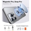 TORRAS 360 Rotatable Magnetic Ring Only for iPhone 16 Pro Max Case, Fit for MagSafe with Stand Ring Holder, 16FT Mil-Grade Shockproof Translucent for iPhone 16 Pro Max PC&TPU Case Ostand, Grey