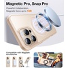 TORRAS 360 Rotatable Magnetic Ring for iPhone 16 Pro Max Case with Stand, Fit for MagSafe, 16FT Mil-Grade Shockproof Translucent for iPhone 16 Pro Max Phone Case 6.9″, Rose Gold Pink