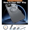 TORRAS 360 Rotatable Ring for iPhone 15 Pro Case, Compatible with MagSafe, Translucent Slim Protective Ring, Military Grade Shockproof Cover for 15 Pro 2023, Natural Titanium
