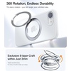 TORRAS 360 Rotating Magnetic Stand for iPhone 16e Case 2025 with Kickstand [Fit for Magsafe] [Military-Grade Protection] Durable, Enhanced Grip, Slim, Ostand Fitness Series, White 6.1″