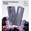 TORRAS 360 Spin Magnetic Stand for Samsung Galaxy S25 Ultra Case, Fit for Magsafe, Military Grade Slim Protective S25 Ultra Case with Kickstand & Ring Holder, Ostand Spin, Translucent Frosted Black(Violet)
