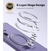 TORRAS 360 Spin Magnetic Stand for Samsung Galaxy S25 Ultra Case, Fit for Magsafe, Military Grade Slim Protective S25 Ultra Case with Kickstand & Ring Holder, Ostand Spin, Translucent Frosted Black(Clear)