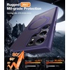 TORRAS 360 Spin Magnetic Stand for Samsung Galaxy S25 Ultra Case, Fit for Magsafe, Military Grade Slim Protective S25 Ultra Case with Kickstand & Ring Holder, Ostand Spin, Translucent Frosted Black(Purple)