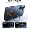 TORRAS 360 Spin Magnetic Stand for Samsung Galaxy S25 Ultra Case, Fit for Magsafe, Military Grade Slim Protective S25 Ultra Case with Kickstand & Ring Holder, Ostand Spin, Translucent Frosted Black(S25 Plus-Black)