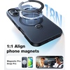 TORRAS 360° Spin Magnetic Stand for iPhone 16 Case 6.1 inch, Compatible with Magsafe, 12FT Military Grade Protection, Shockproof Slim Case for iPhone 16 Phone Case with Kickstand & Ring Holder, Black(Black)