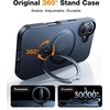 TORRAS 360° Spin Magnetic Stand for iPhone 16 Case 6.1 inch, Compatible with Magsafe, 12FT Military Grade Protection, Shockproof Slim Case for iPhone 16 Phone Case with Kickstand & Ring Holder, Black(Black)
