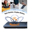 TORRAS 360 Spin Magnetic Stand for iPhone 16 Pro Case, 6.3″, Compatible with MagSafe, Mil-Grade Protective Hard PC Soft Edge Case for iPhone 16 Pro, Built-in Kickstand & Ring Holder, Clear 2024(Black)