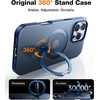 TORRAS 360 Spin Magnetic Stand for iPhone 16 Pro Max Case, Fit for MagSafe, Military Grade Protective Case for iPhone 16 Pro Max Phone Case with Kickstand Rotatable, Black 6.9 inch(Blue)