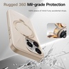 TORRAS 360 Spin Stand for iPhone 15 Pro Case, Fit for Magsafe, Mil-STD Protective Hard PC Scratch-Resistant Case for iPhone 15 Pro Phone Case Desert, Ostand Spin, Dune Beige, 6.1 inch