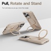 TORRAS 360 Spin Stand for iPhone 15 Pro Case, Fit for Magsafe, Mil-STD Protective Hard PC Scratch-Resistant Case for iPhone 15 Pro Phone Case Desert, Ostand Spin, Dune Beige, 6.1 inch