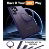 TORRAS 360 Spin for Samsung Galaxy S25 Case with Stand, Fit for MagSafe, 3X Military Grade Protective, Rotatable Kickstand for Samsung S25 Case, Magnetic Ring Slim Hard Cover, Crystal Clear 6.2”(Purple)