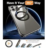 TORRAS 360°Rotatable Magnetic Ring for iPhone 15 Pro Max Case, Designed for MagSafe with Stand & Ring Holder, Military Grade Shockproof Translucent Back for iPhone 15 ProMax Case Ostand R, Clear Grey